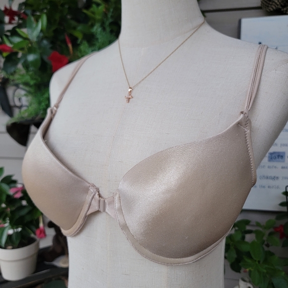 SECRET TREASURES ♡ Sweet Frosted Taupe Thick Padded Front Clasp Push Up Bra 34C - Picture 4 of 17